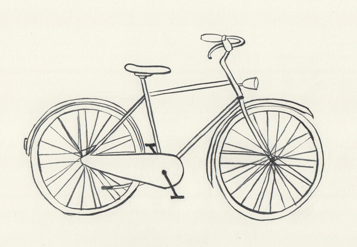 Fiets (fineliner in schetsboekje)